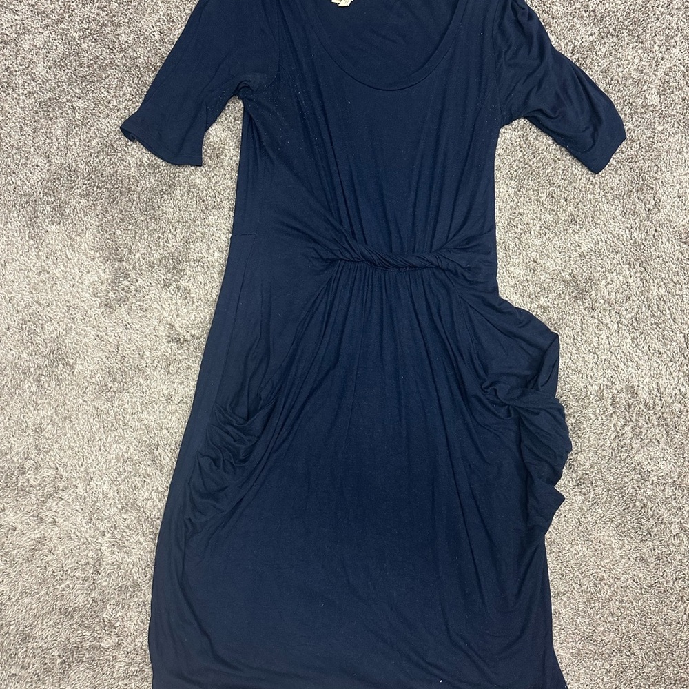 Meadow Rue (Anthropologie) Midnight Blue half sleeve dress - Picture 1 of 4